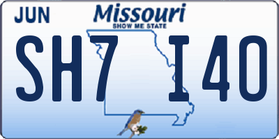MO license plate SH7I4O