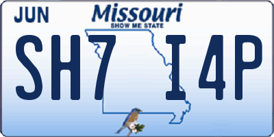 MO license plate SH7I4P