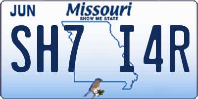 MO license plate SH7I4R
