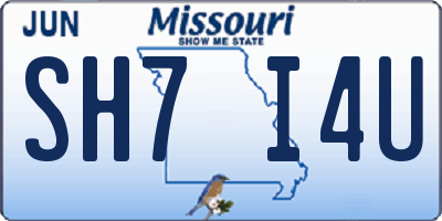MO license plate SH7I4U