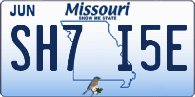 MO license plate SH7I5E
