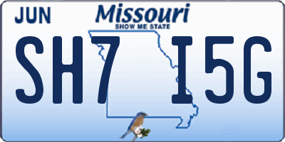 MO license plate SH7I5G