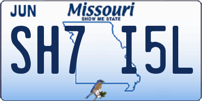 MO license plate SH7I5L