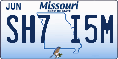 MO license plate SH7I5M