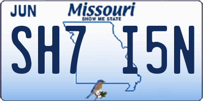 MO license plate SH7I5N