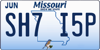 MO license plate SH7I5P