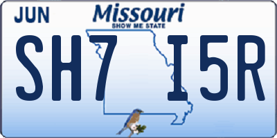 MO license plate SH7I5R