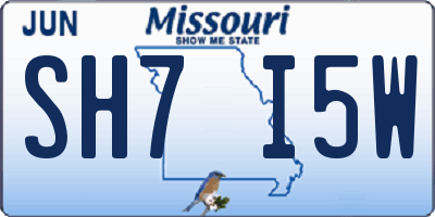 MO license plate SH7I5W