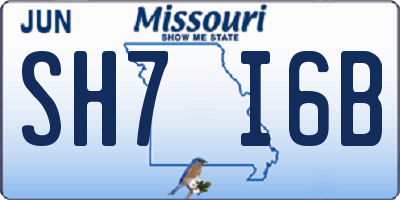 MO license plate SH7I6B