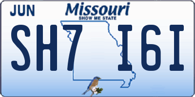 MO license plate SH7I6I