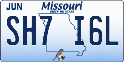 MO license plate SH7I6L