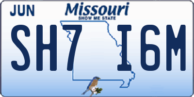 MO license plate SH7I6M