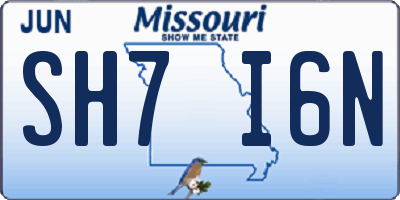 MO license plate SH7I6N