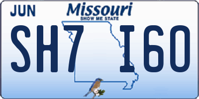 MO license plate SH7I6O