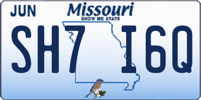 MO license plate SH7I6Q