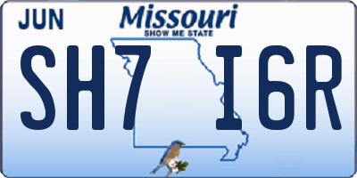 MO license plate SH7I6R