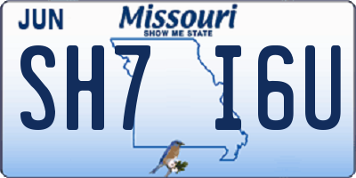 MO license plate SH7I6U