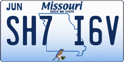 MO license plate SH7I6V