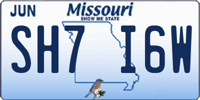 MO license plate SH7I6W