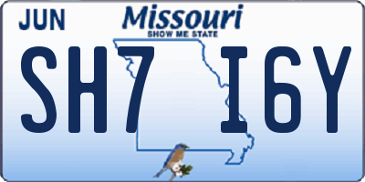 MO license plate SH7I6Y