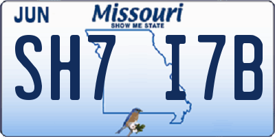 MO license plate SH7I7B