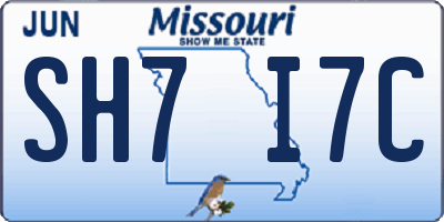 MO license plate SH7I7C