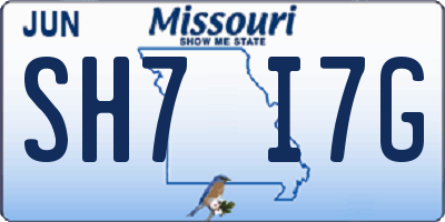 MO license plate SH7I7G