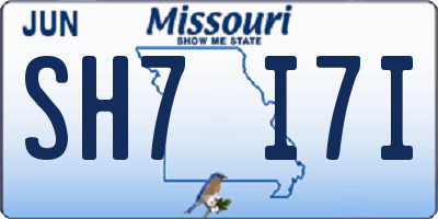 MO license plate SH7I7I