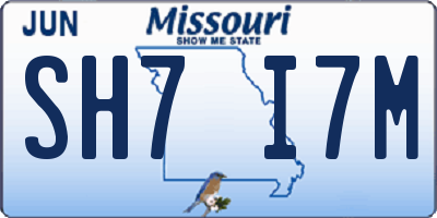 MO license plate SH7I7M