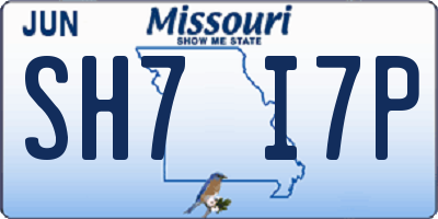 MO license plate SH7I7P