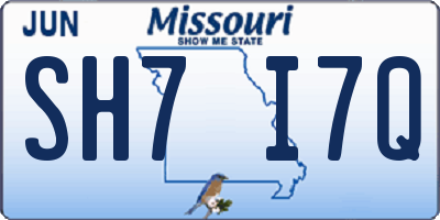MO license plate SH7I7Q