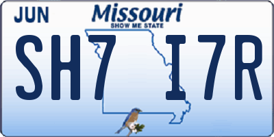 MO license plate SH7I7R