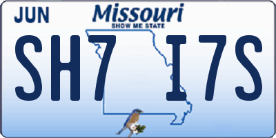 MO license plate SH7I7S