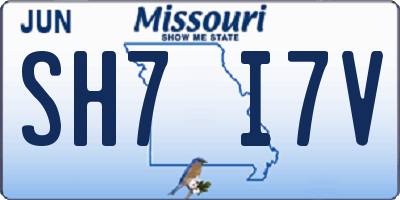 MO license plate SH7I7V