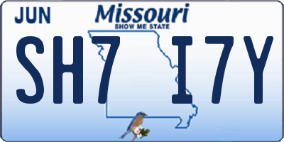 MO license plate SH7I7Y