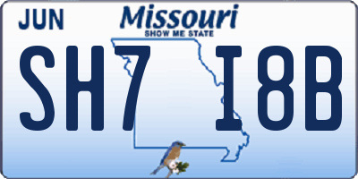 MO license plate SH7I8B
