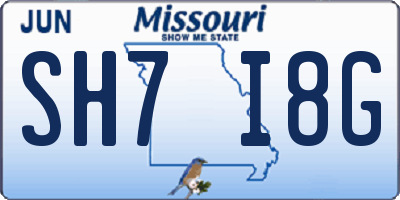 MO license plate SH7I8G