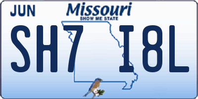 MO license plate SH7I8L