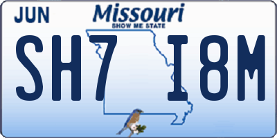 MO license plate SH7I8M