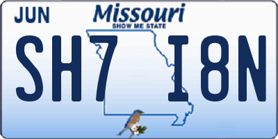 MO license plate SH7I8N