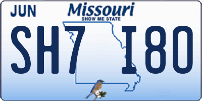 MO license plate SH7I8O