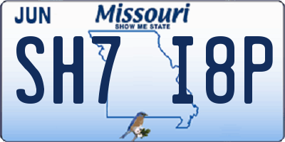 MO license plate SH7I8P