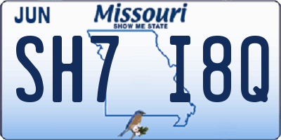 MO license plate SH7I8Q