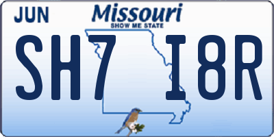 MO license plate SH7I8R