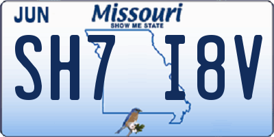MO license plate SH7I8V