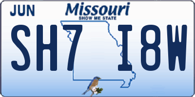 MO license plate SH7I8W