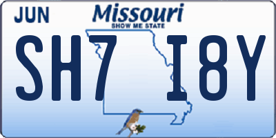 MO license plate SH7I8Y
