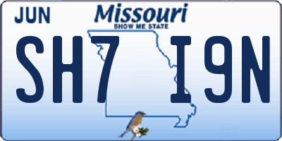 MO license plate SH7I9N