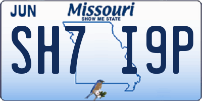 MO license plate SH7I9P