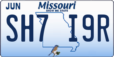 MO license plate SH7I9R